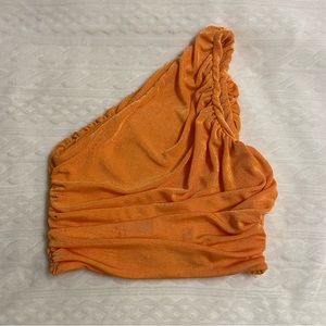 Orange one shoulder Crop Top